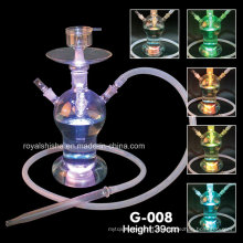 Shisha Hookah de vidro tamanho pequeno por atacado com LED